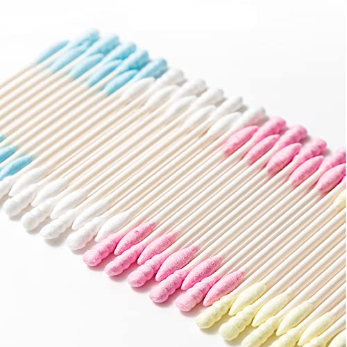 Pure Cotton Swabs, 320 Pieces Colorful Double Head Pointed&Spiral Cotton Bubs...