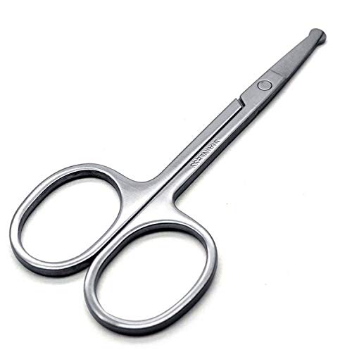 Eyebrow and Nose hair scissors, Curved and Rounded Facial Hair Scissors - Nos...