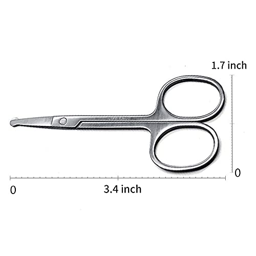 Eyebrow and Nose hair scissors, Curved and Rounded Facial Hair Scissors - Nos...
