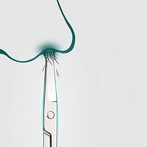 Eyebrow and Nose hair scissors, Curved and Rounded Facial Hair Scissors - Nos...