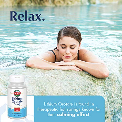 KAL Lithium Orotate 5 milligrams | Low Serving Of Chelated Lithium Orotate Fo...