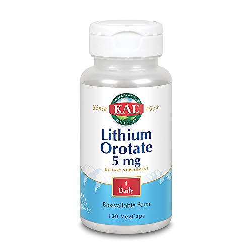 KAL Lithium Orotate 5 milligrams | Low Serving Of Chelated Lithium Orotate Fo...