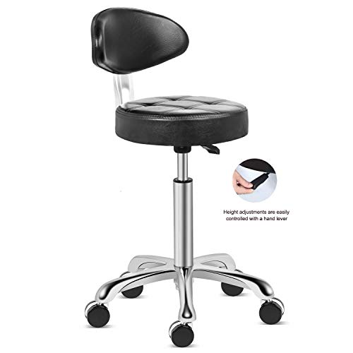 Kaleurrier Rolling Stool Salon Chair with Smooth-Rolling Wheels 360-degree Sw...