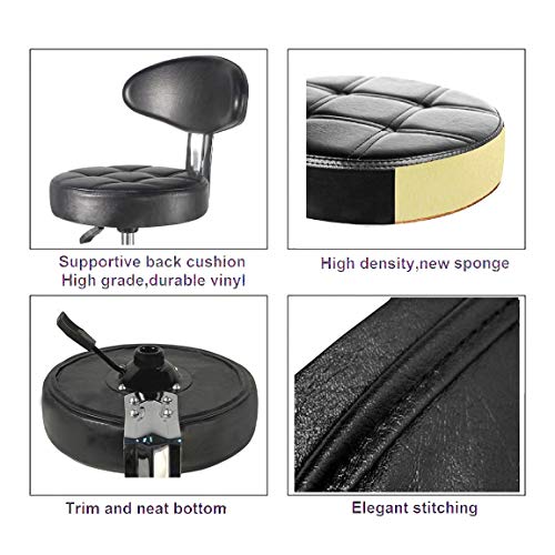 Kaleurrier Rolling Stool Salon Chair with Smooth-Rolling Wheels 360-degree Sw...