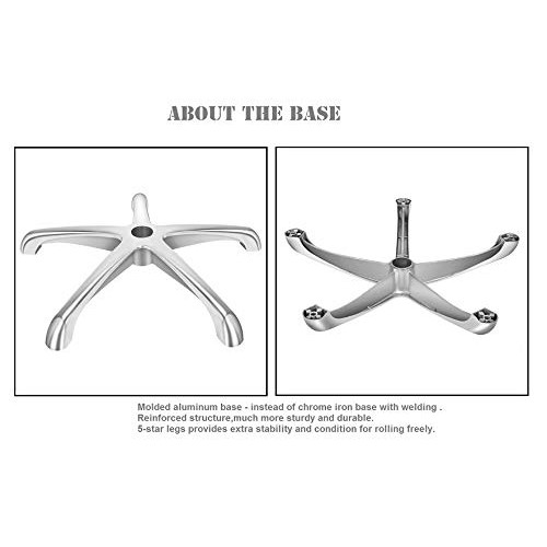 Kaleurrier Rolling Stool Salon Chair with Smooth-Rolling Wheels 360-degree Sw...