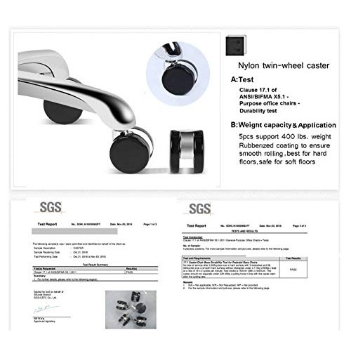 Kaleurrier Rolling Stool Salon Chair with Smooth-Rolling Wheels 360-degree Sw...