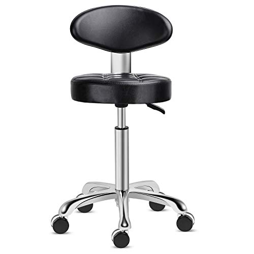 Kaleurrier Rolling Stool Salon Chair with Smooth-Rolling Wheels 360-degree Sw...