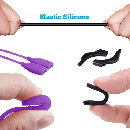 Kalevel 6pcs Eyeglass Holder Strap 3 Styles Adjustable Leather Eyewear Retain...