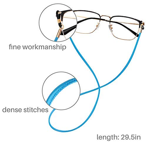 Kalevel 6pcs Eyeglass Strap String Holder Sunglasses Leather Cord Eyewear Ret...