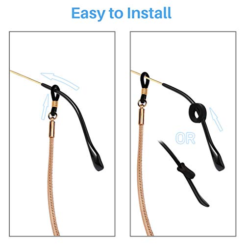 Kalevel 6pcs Eyeglass Strap String Holder Sunglasses Leather Cord Eyewear Ret...