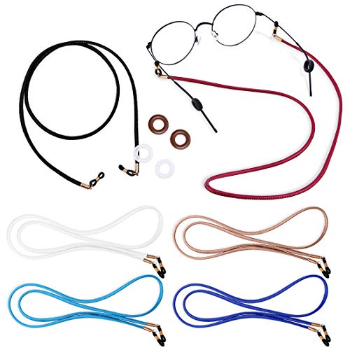 Kalevel 6pcs Eyeglass Strap String Holder Sunglasses Leather Cord Eyewear Ret...