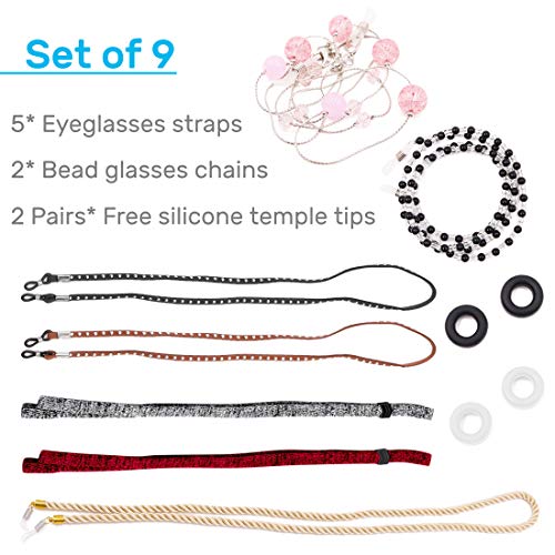 Kalevel 7pcs Eyeglass Chains Strap Holder Glasses Cord Lanyard String Adjusta...