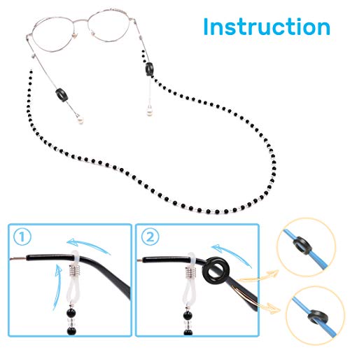 Kalevel 7pcs Eyeglass Chains Strap Holder Glasses Cord Lanyard String Adjusta...