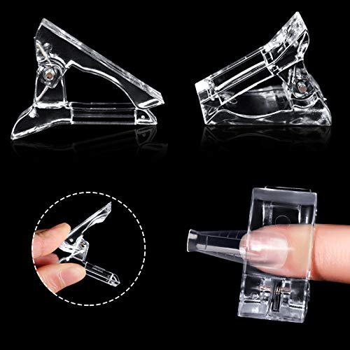 100Pcs Dual Nail Forms T Shape Gel Nail Extension Mold with 10Pcs Nail Tips C...