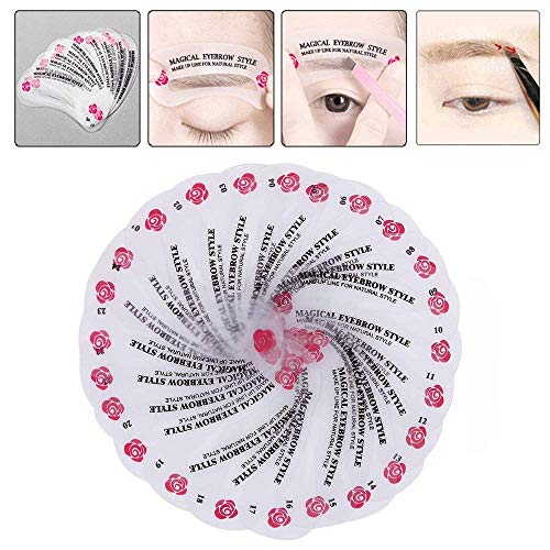 24 PCS Eyebrow Shaping Stencils, Kalolary Eyebrow Grooming Stencil Kit Shapin...