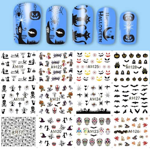 48 Sheets Halloween Nail Art Stickers Decals, Kalolary Halloween Water Transf...