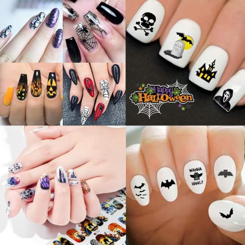 48 Sheets Halloween Nail Art Stickers Decals, Kalolary Halloween Water Transf...