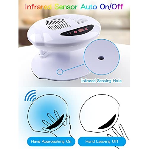 Air Nail Dryer, Kalolary 400W Air Nail Fan Blow Dryer for Nail Polish Intelli...