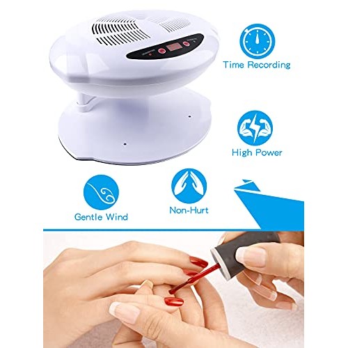 Air Nail Dryer, Kalolary 400W Air Nail Fan Blow Dryer for Nail Polish Intelli...