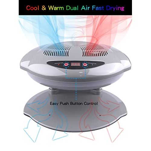 Kalolary Air Nail Dryer, 400W Air Nail Fan Blow Dryer for Nail Polish Intelli...