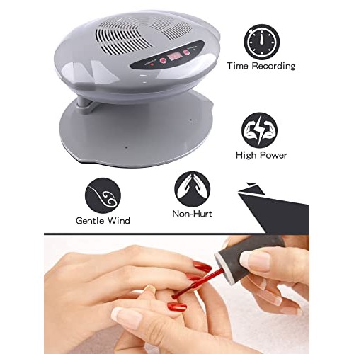 Kalolary Air Nail Dryer, 400W Air Nail Fan Blow Dryer for Nail Polish Intelli...