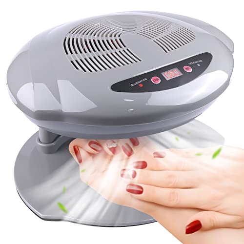 Kalolary Air Nail Dryer, 400W Air Nail Fan Blow Dryer for Nail Polish Intelli...