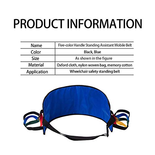 Kangwell Patient Lift Belt Assistance Belt with 5 Colors Handles(73Inch), Non...