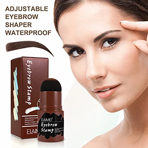 Eyebrow Stamp Stencil Kit (Dark Brown), Eye Brow Stamping Kit with 2 Eyebrow ...