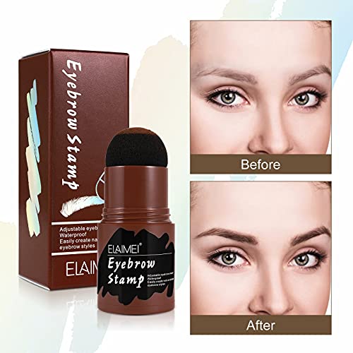Eyebrow Stamp Stencil Kit (Dark Brown), Eye Brow Stamping Kit with 2 Eyebrow ...