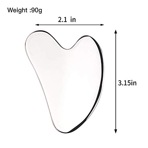 Gua Sha Stainless Steel Facial Massage Acupuncture Tool Kit with Face, Neck a...