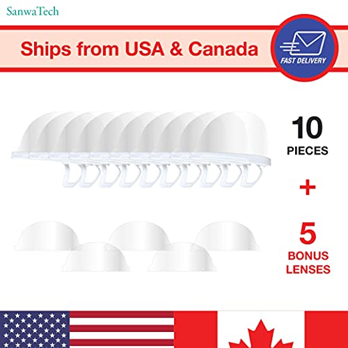 SanwaTech 609 - [10 Pack + 5 replacement lenses] - Anti-Fog Transparent Sanit...