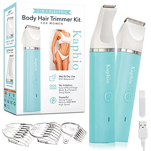 Kaphio Waterproof Bikini Trimmer, Hair Clippers for Women with 3 Hair Trimmer...