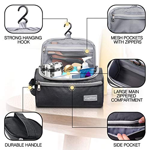 Travel Toiletry Bag – Small Portable Hanging Cosmetic Organizer for Men Women...