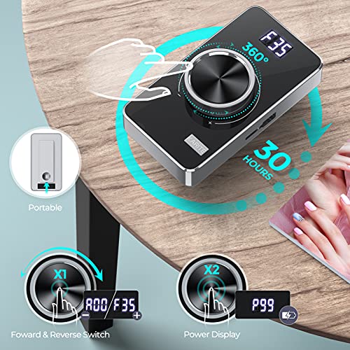 KARITE Rechargeable Nail Drill, 35000RPM Professional Acrylic Nail Drill Mach...