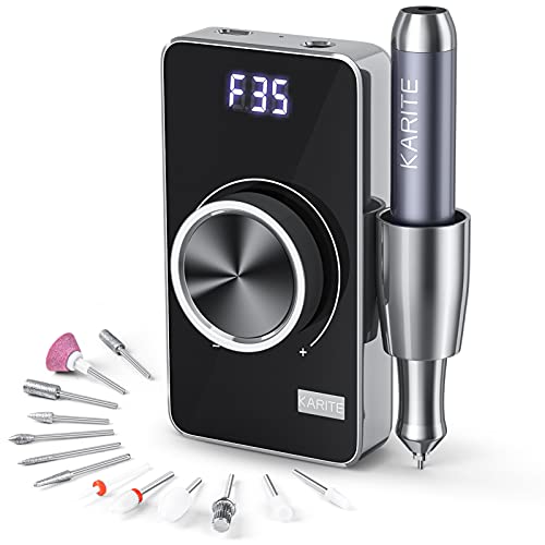 KARITE Rechargeable Nail Drill, 35000RPM Professional Acrylic Nail Drill Mach...
