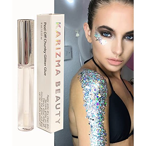 Cosmetic Glitter Glue // Peel Off Formula ✮ KARIZMA Beauty ✮ Face Chunky Glit...