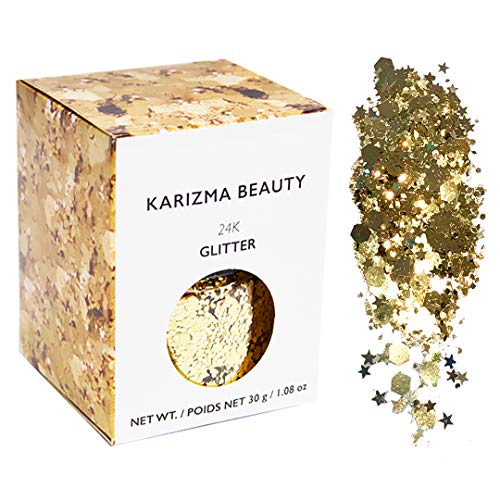 KARIZMA Holographic 24K Gold Glitter. 30g Chunky Face Glitter, Hair Glitter, ...