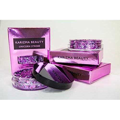 Unicorn Strobe Biodegradable Chunky Glitter // Karizma Beauty Silver Bio Glit...