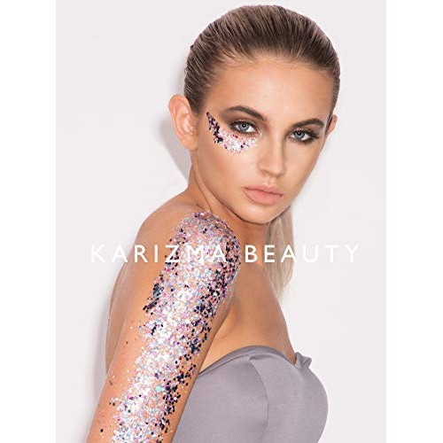 Unicorn Strobe Biodegradable Chunky Glitter // Karizma Beauty Silver Bio Glit...