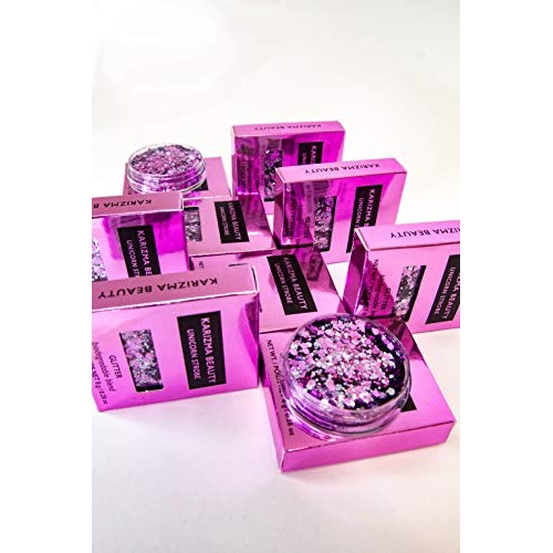 Unicorn Strobe Biodegradable Chunky Glitter // Karizma Beauty Silver Bio Glit...