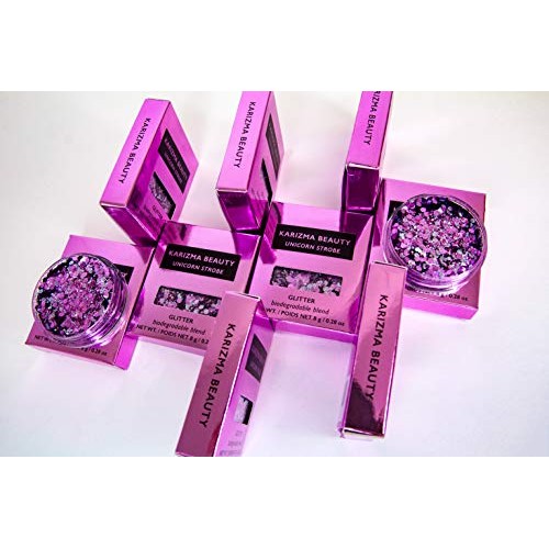 Unicorn Strobe Biodegradable Chunky Glitter // Karizma Beauty Silver Bio Glit...