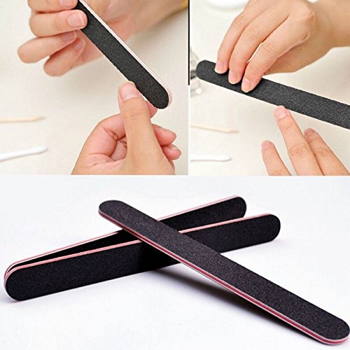 Karlash 10 PCS Professional Double Sided Nail Files 100/180 Grid Emery Board ...