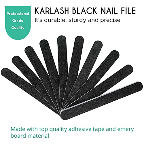 Karlash 10 PCS Professional Double Sided Nail Files 100/180 Grid Emery Board ...