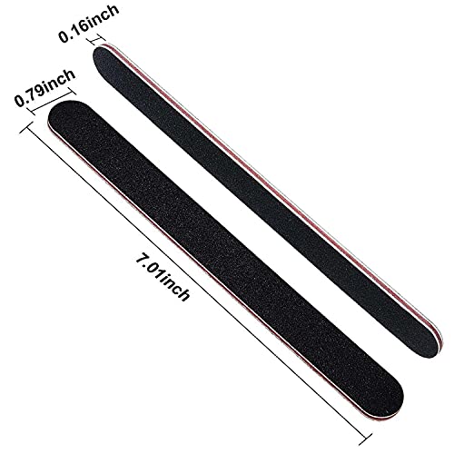 Karlash 10 PCS Professional Double Sided Nail Files 100/180 Grid Emery Board ...