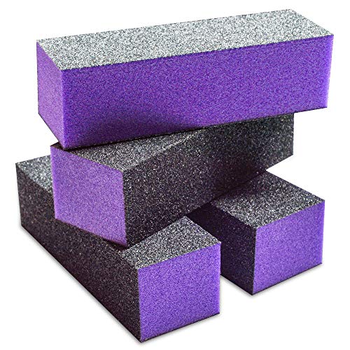 Karlash 10 Pcs Purple Black Nail Buffer Sanding Block Polisher Buffing File N...