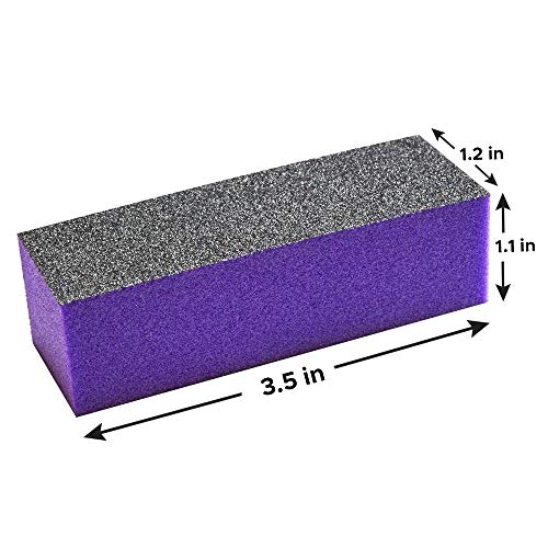 Karlash 10 Pcs Purple Black Nail Buffer Sanding Block Polisher Buffing File N...