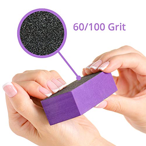 Karlash 10 Pcs Purple Black Nail Buffer Sanding Block Polisher Buffing File N...