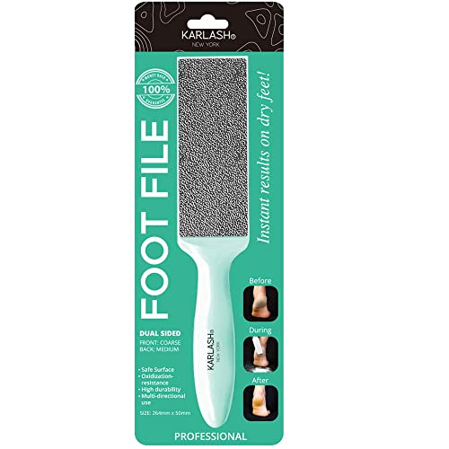 Karlash 2-Sided Nickel Foot File for Callus Trimming and Callus Removal, Mint...