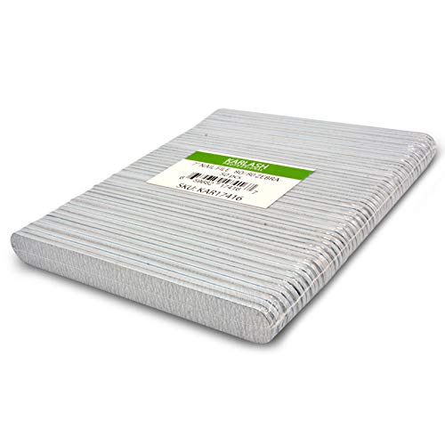 Karlash Professional Double Sided Emery Board 7" Black Nail File 50pcs (Zebra...