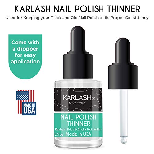 Karlash Professional Nail Polish Thinner 0.5 oz - Restore thick and sticky na...